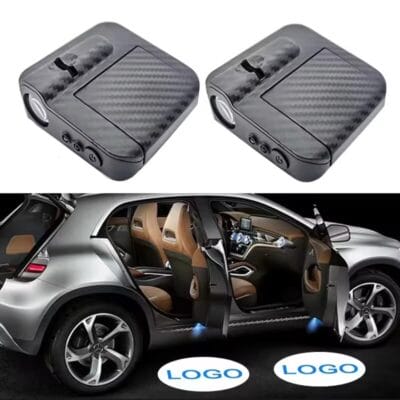 Proyector LED Inalámbrico para Puerta de Coche (Pack 2) - Luces de Sombra, Logotipo y Cortesía